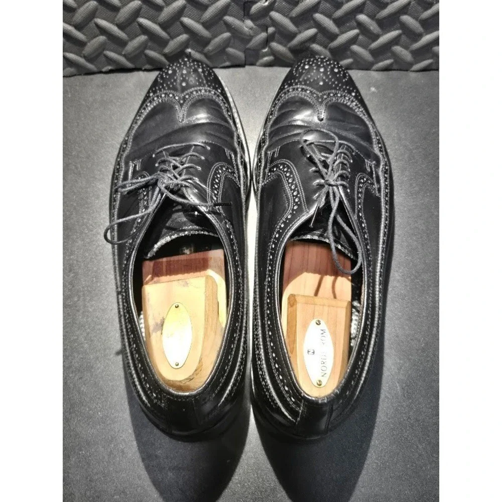 Florsheim Imperial 92654 Black Leather Wingtip Oxford Mens 12EEE Vintage